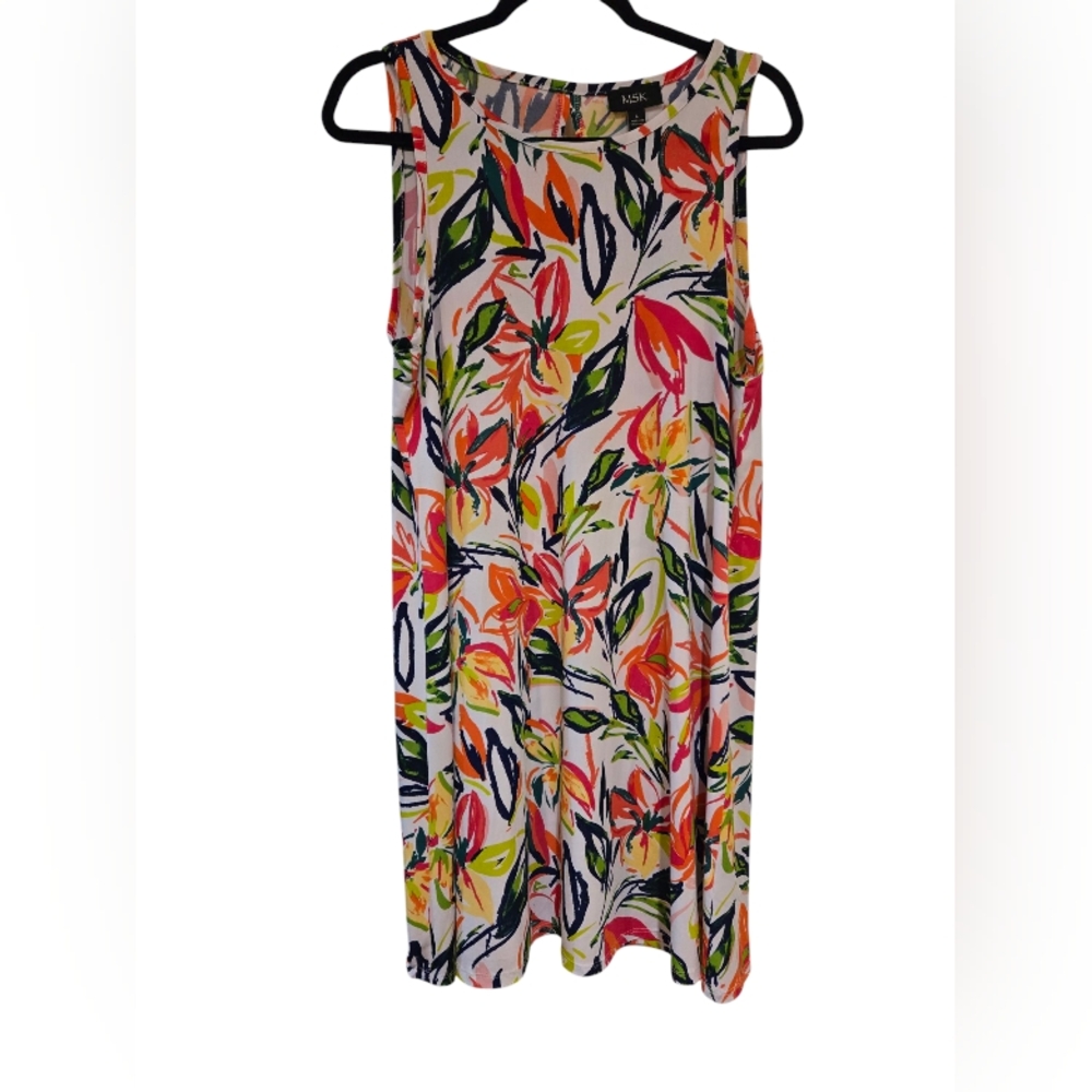 MSK Floral Sleeveless Dress Sz Large